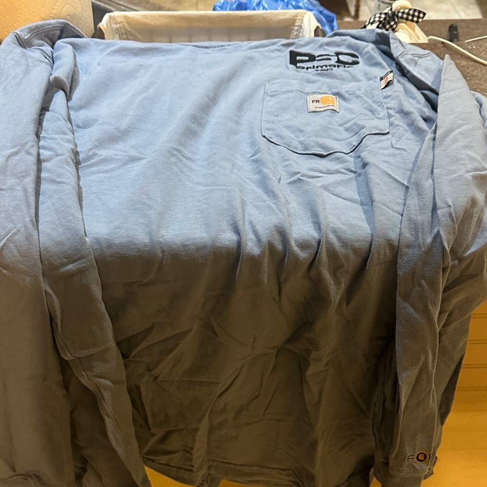 Like New Carhartt Blue Long Sleeve Tee with Pocket cat 2 from 2112 2xl